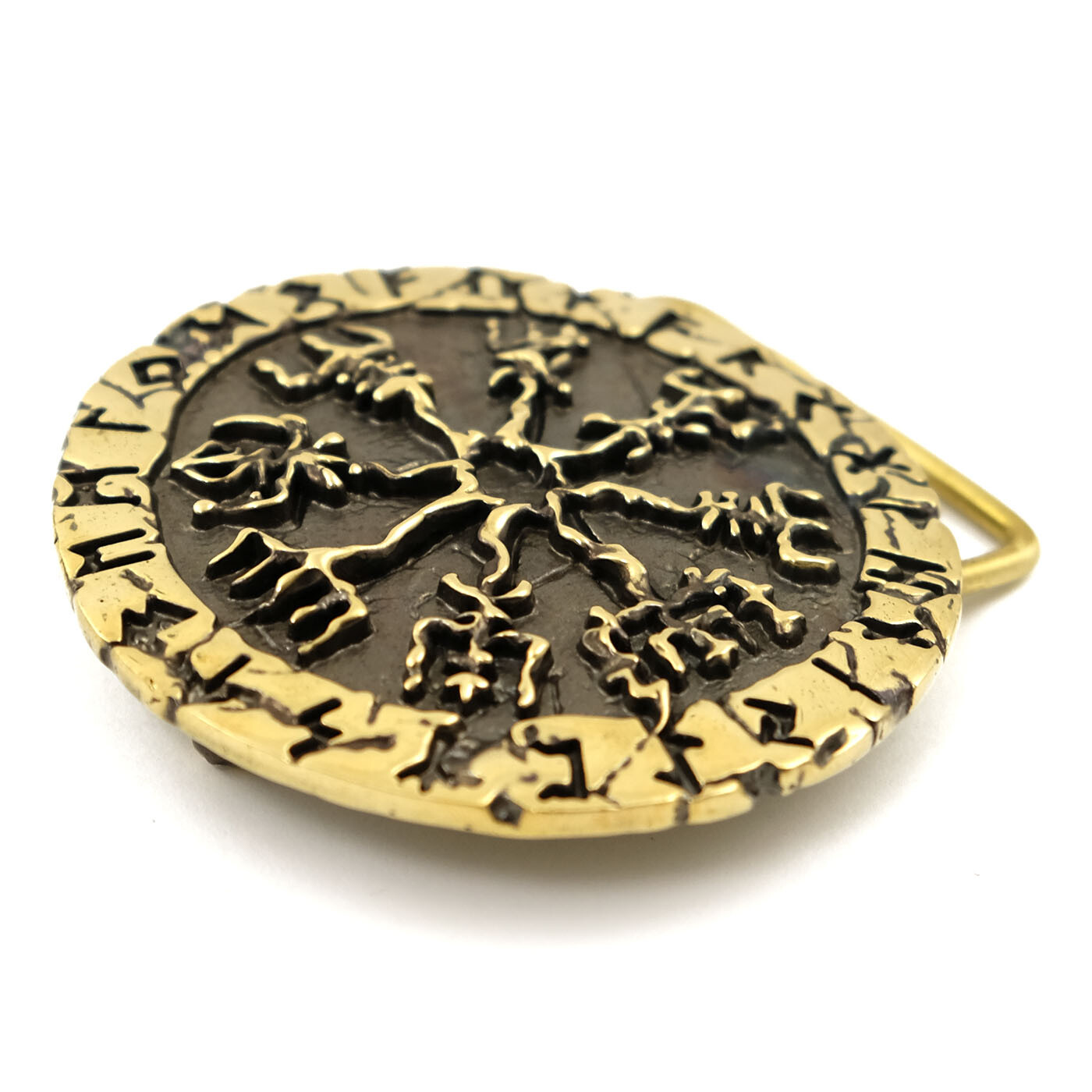 Vegvisir belt buckle, Viking compass solid brass buckle, Scandinavian buckle