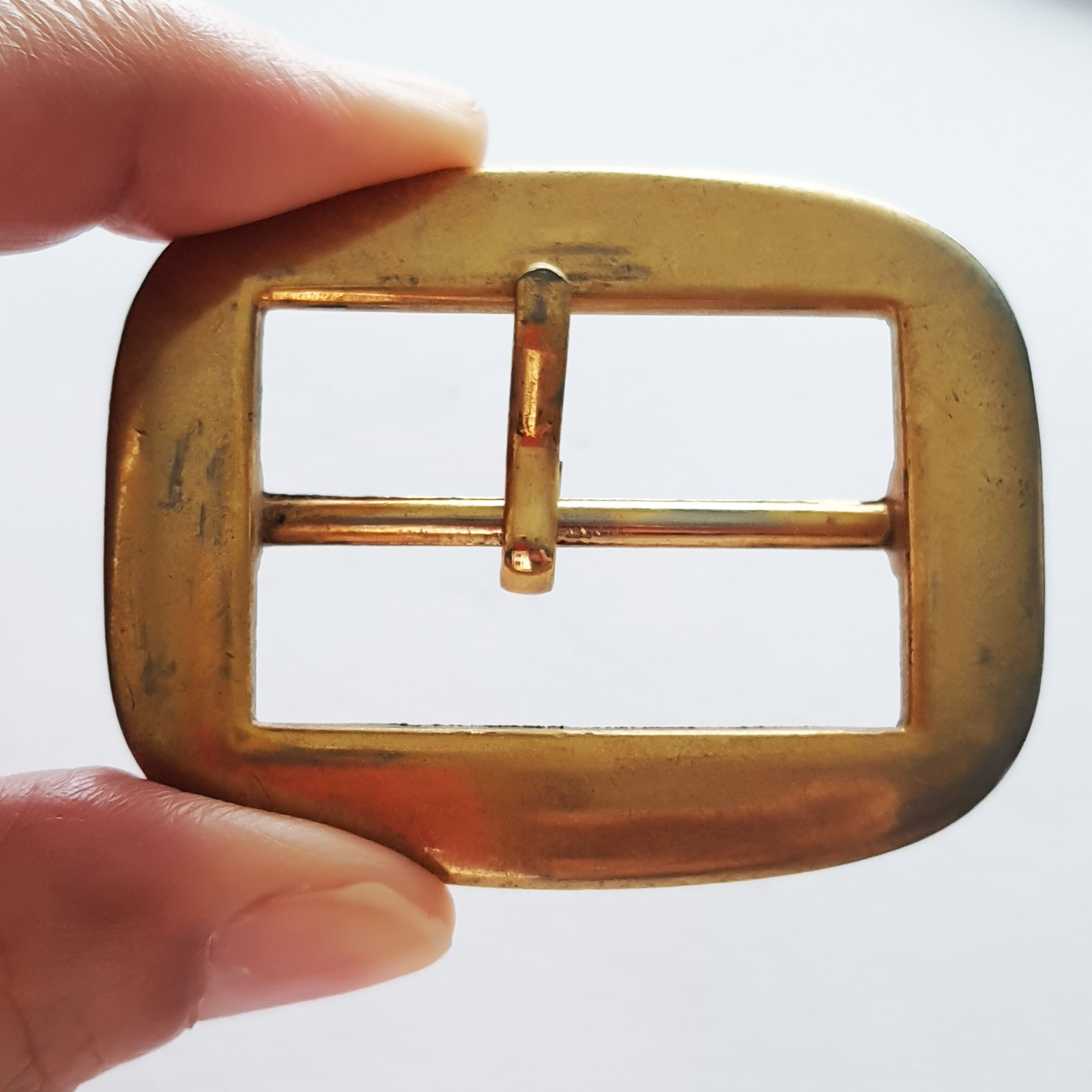 Vintage Gold-Tone Belt Buckle 40mm Pin Rectangle Shape School Uniform Hardware