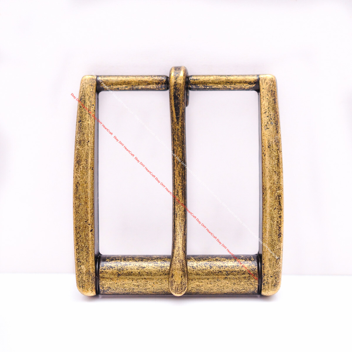 Retro Brass Plated Men Single Prong Pin Leather Belt Buckle Replacement Fit 40mm
