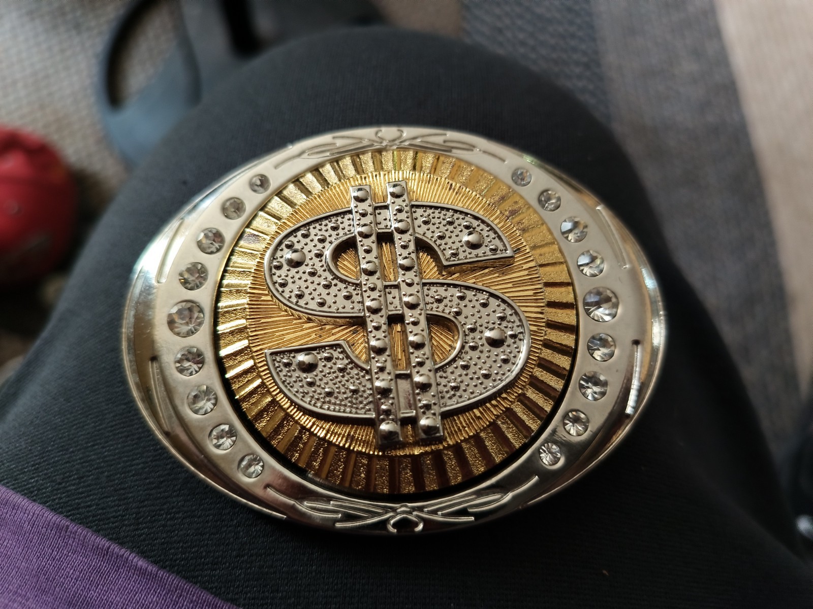 Metal Belt Buckle Measures 3 1/2 X 2 5/8