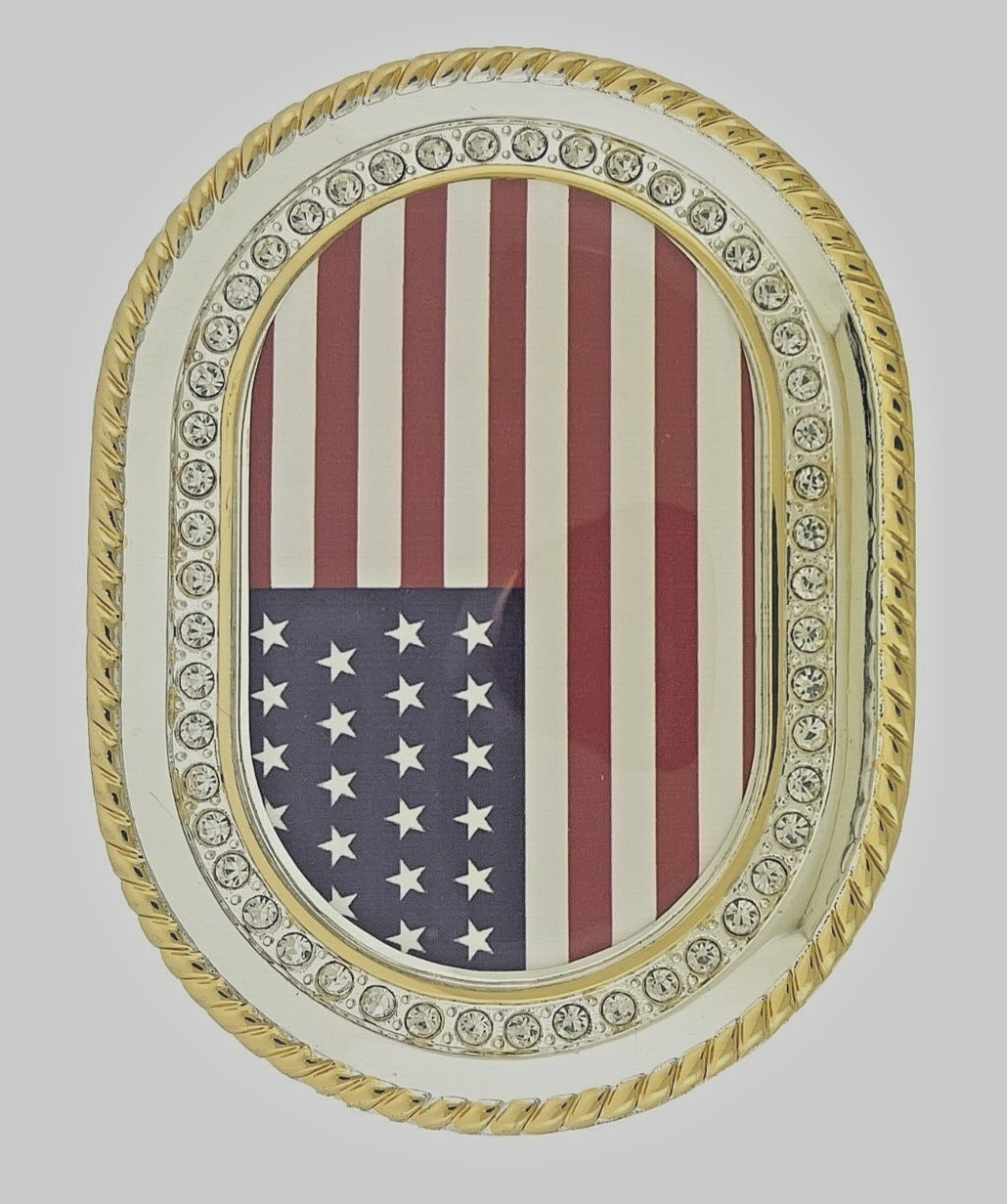 American Flag Belt Buckle United States America Gold Metal New Men Women Western