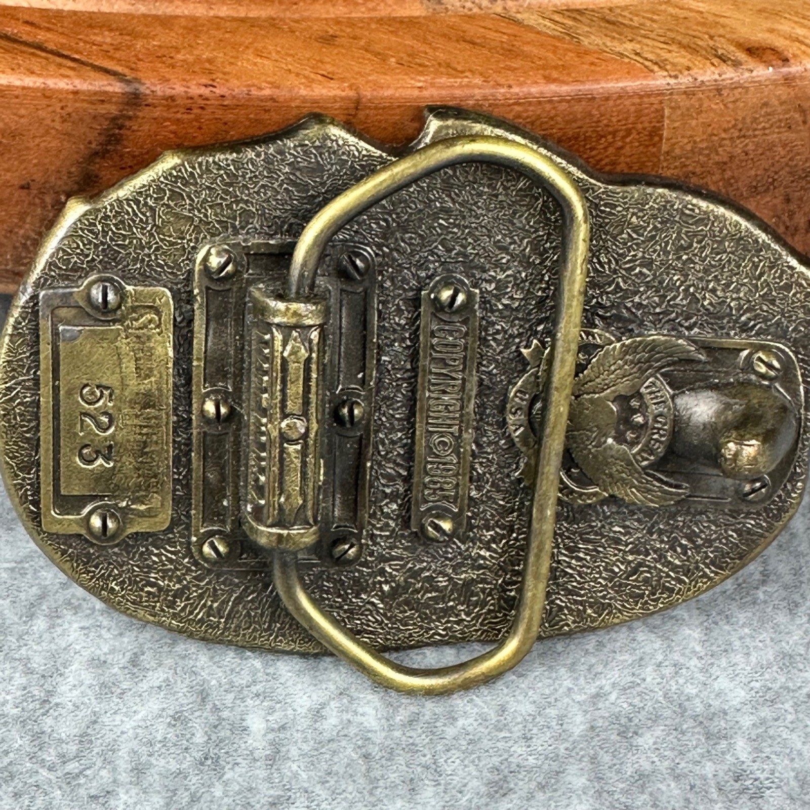 Vtg 1985 The Great American Buckle Co I&rsquo;d Rather Be Fishing Trout Belt Buckle