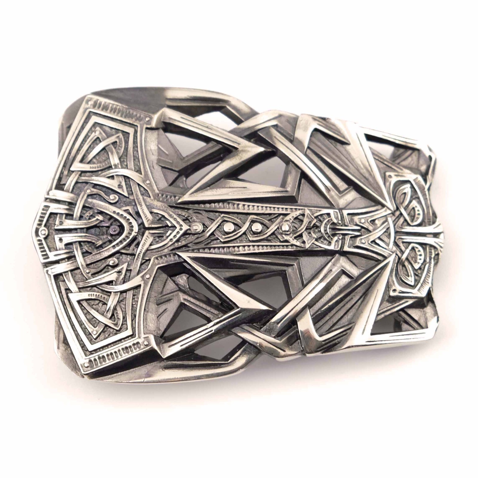 Thor&rsquo;s Hammer german silver buckle, Scandinavian Old Norse Mjolnir belt buckle