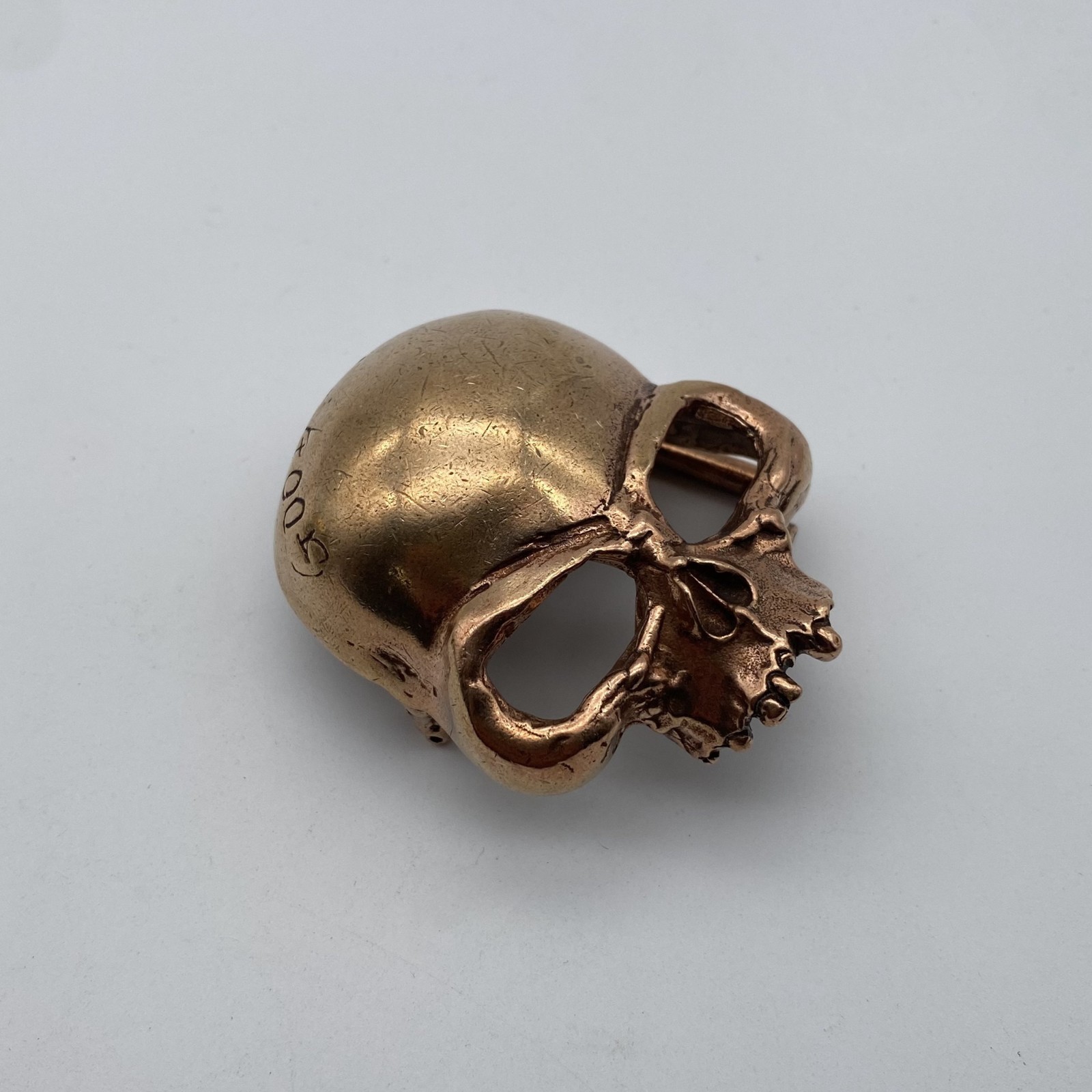 Copper Casted Skull Buckle Handmade Leather Belt DIY Fastener Buckle
