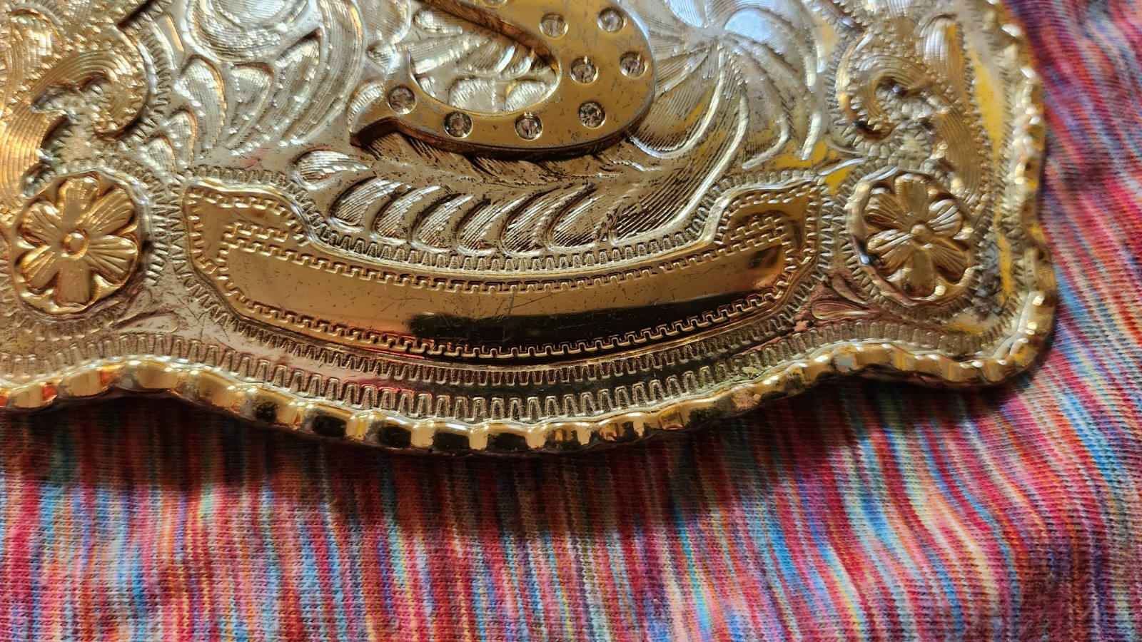 Belt Buckle Intital S In Gold And Silver