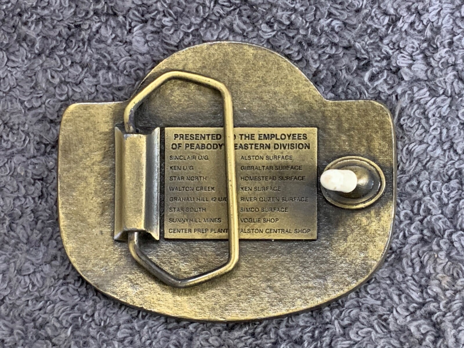 * Peabody Coal Company Eastern Division 1983 Safety Award Belt Buckle Vtg 80’s