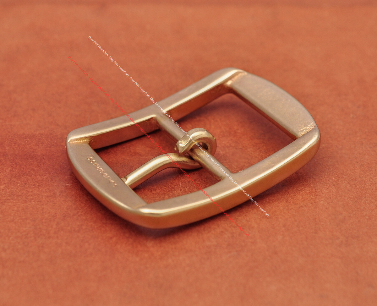 Natural Solid Brass Center Bar Tongue Pin DIY Leathercraft Belt Buckle Fits 39mm