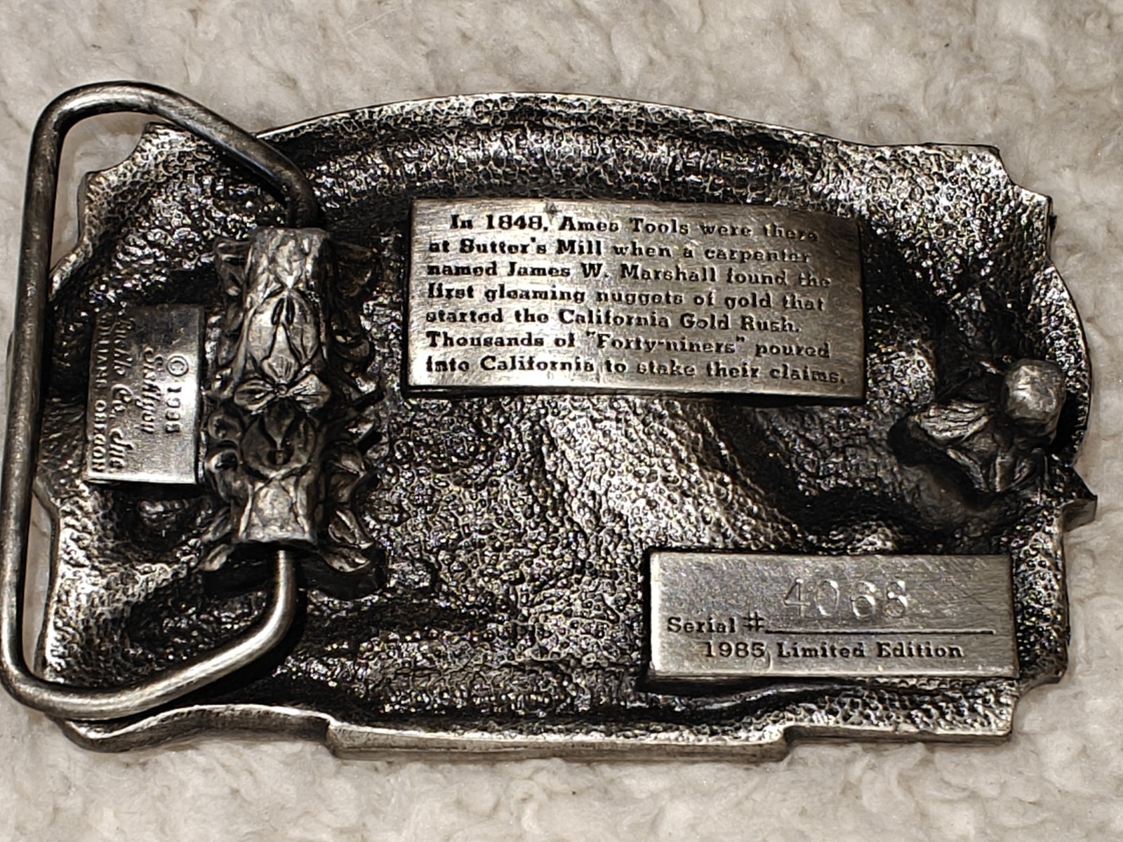 Vintage Gold Rush of 1849 Ames Tools 1985 Siskiyou Buckle Co. Ltd Ed. Pewter