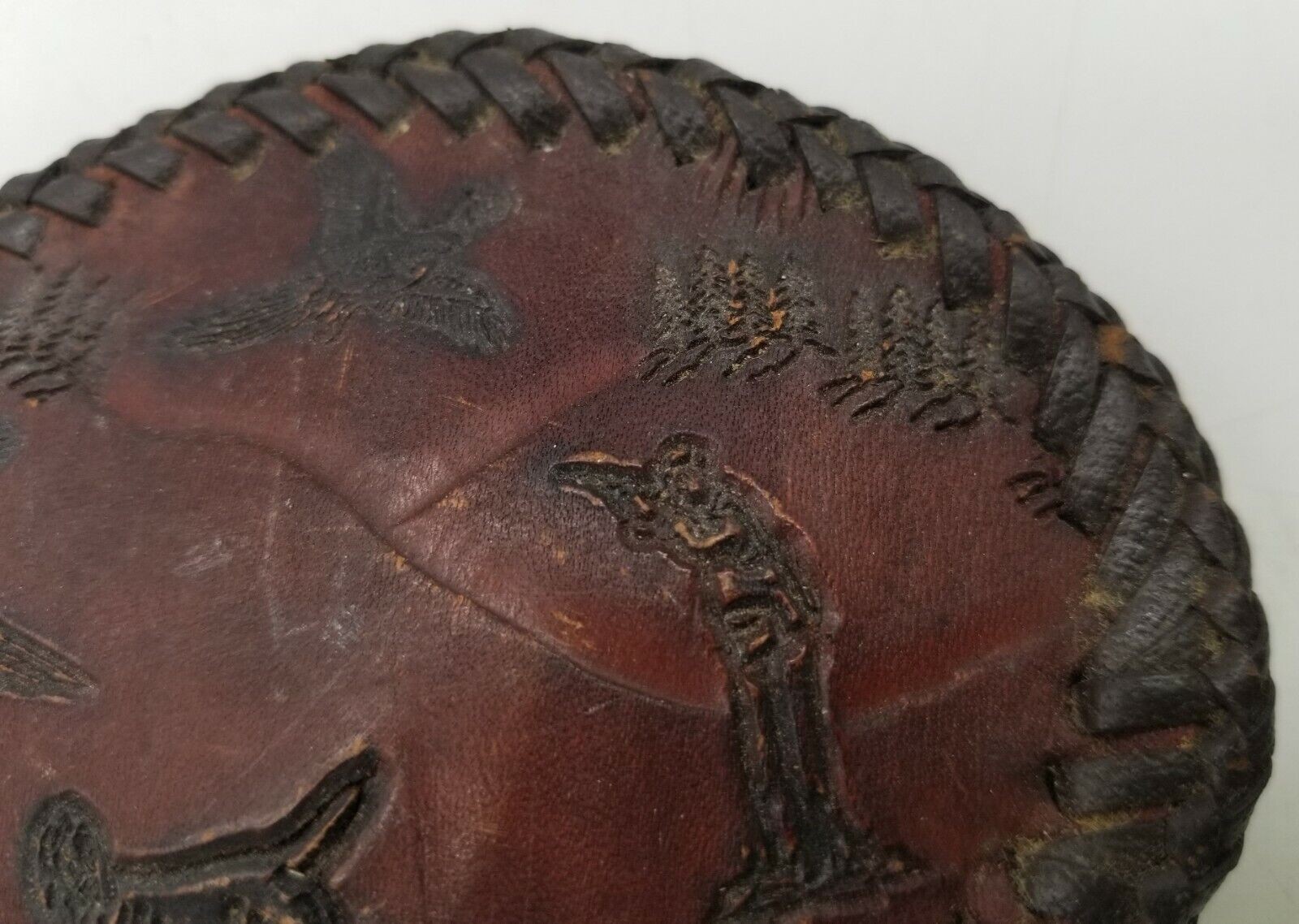 Handmade Handtooled Leather Belt Buckle – Game Bird Pheasant Hunting Bird Dog