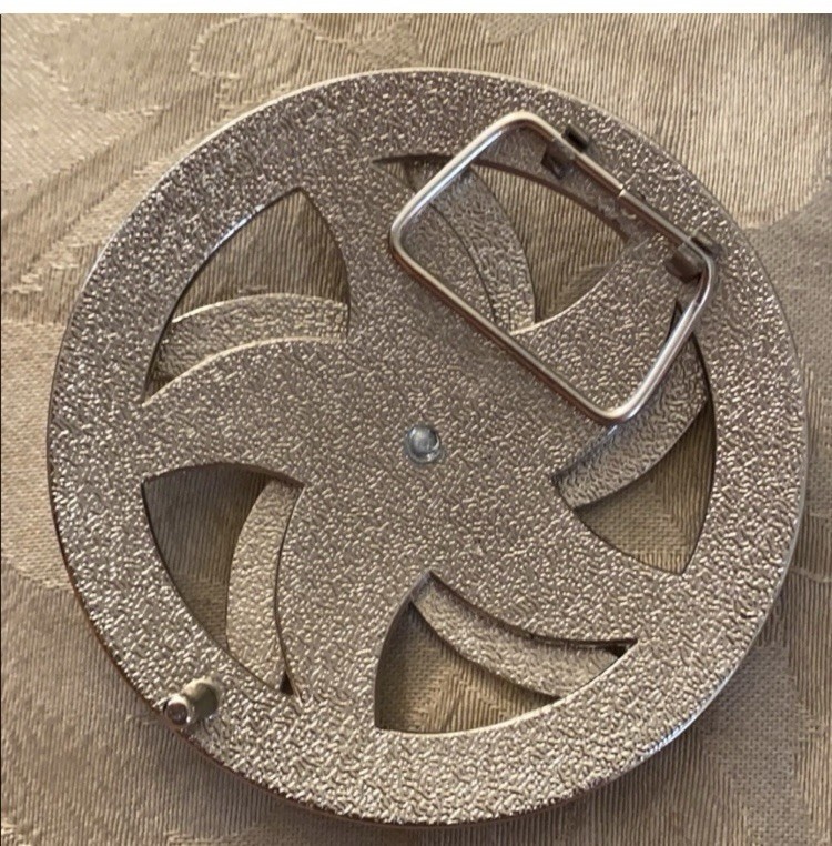 Belt Buckle Men’s Star Spinner 3.85” Diameter Red White & Green Christmas Gift