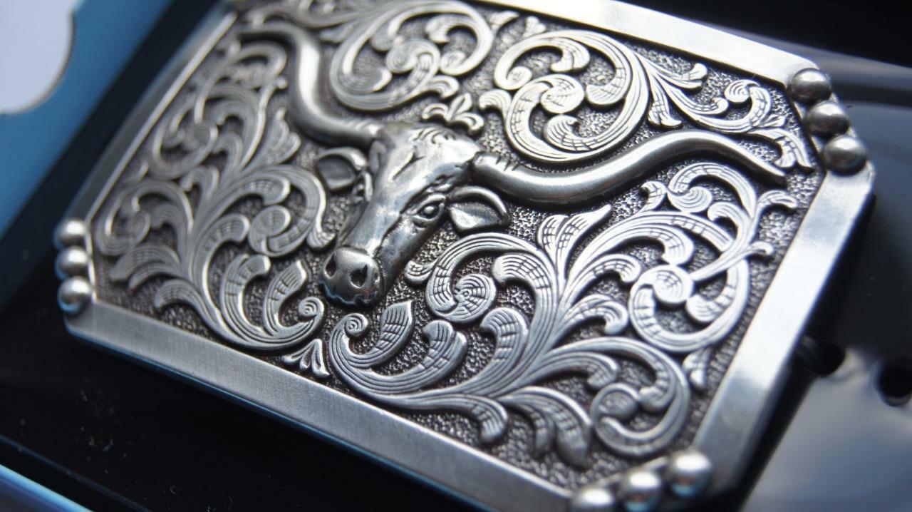 Nocona Vintage Looking Western Longhorn Belt Buckle 37596