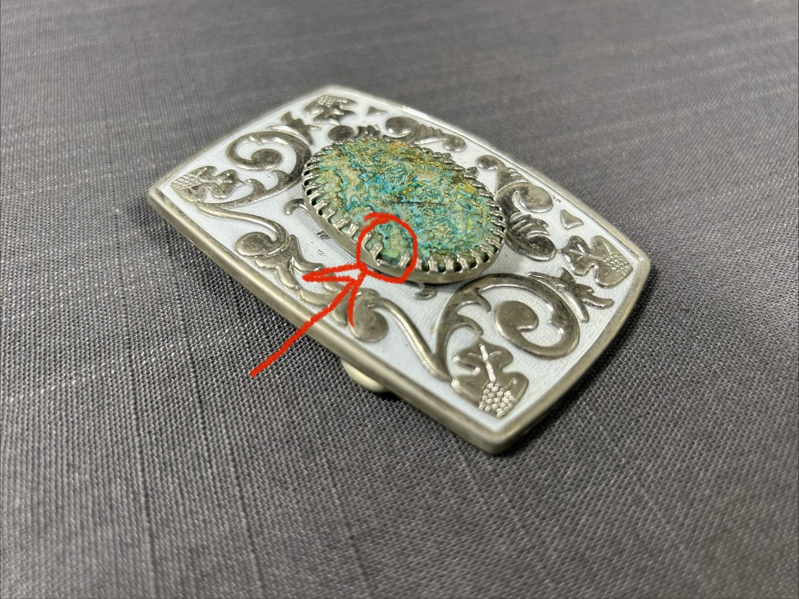 Cowboy Western Style Belt Buckle Framed Stone Southwest Mens Unisex Yeehaw READ