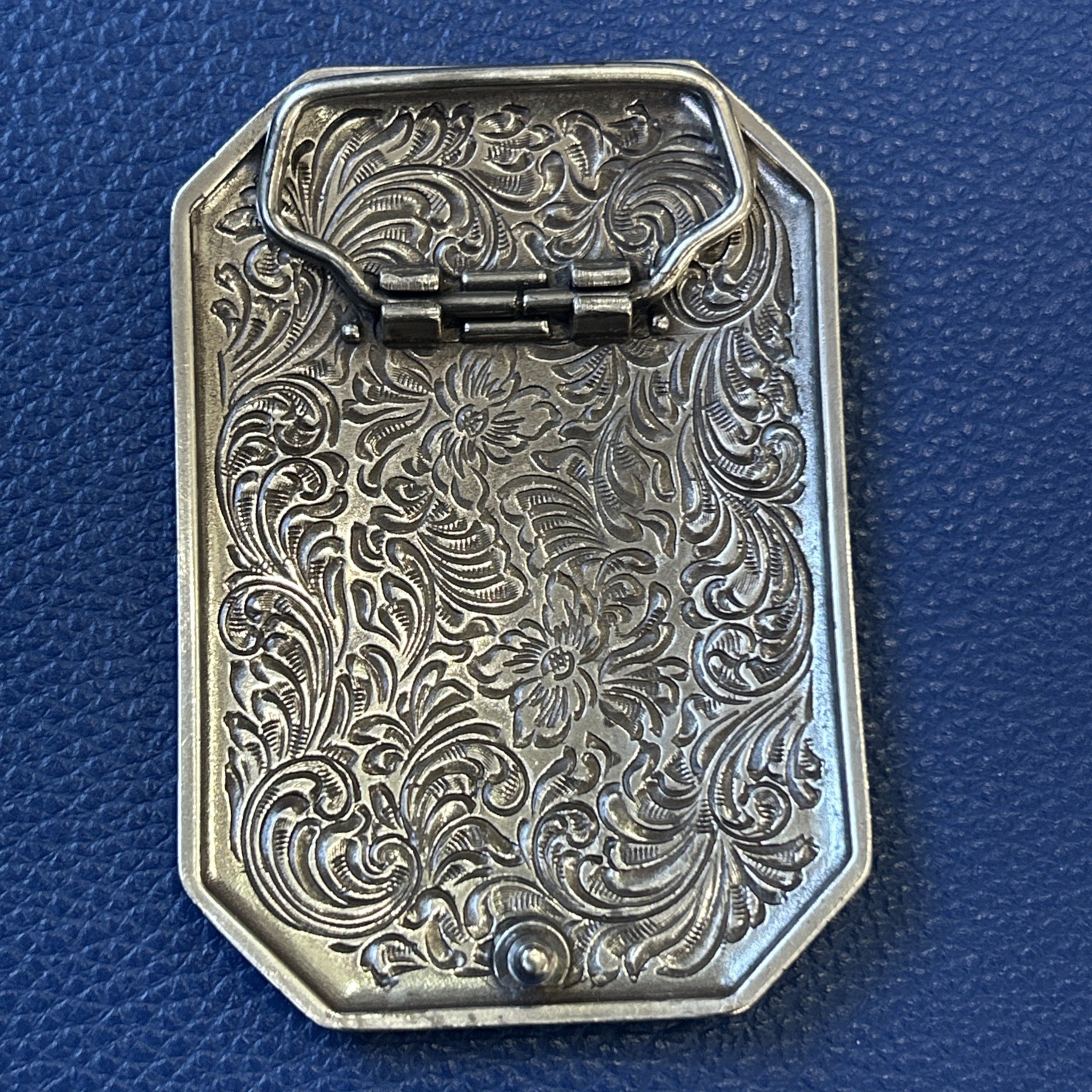 Ariat Logo Western Belt Buckle Floral Silver & Gold tone