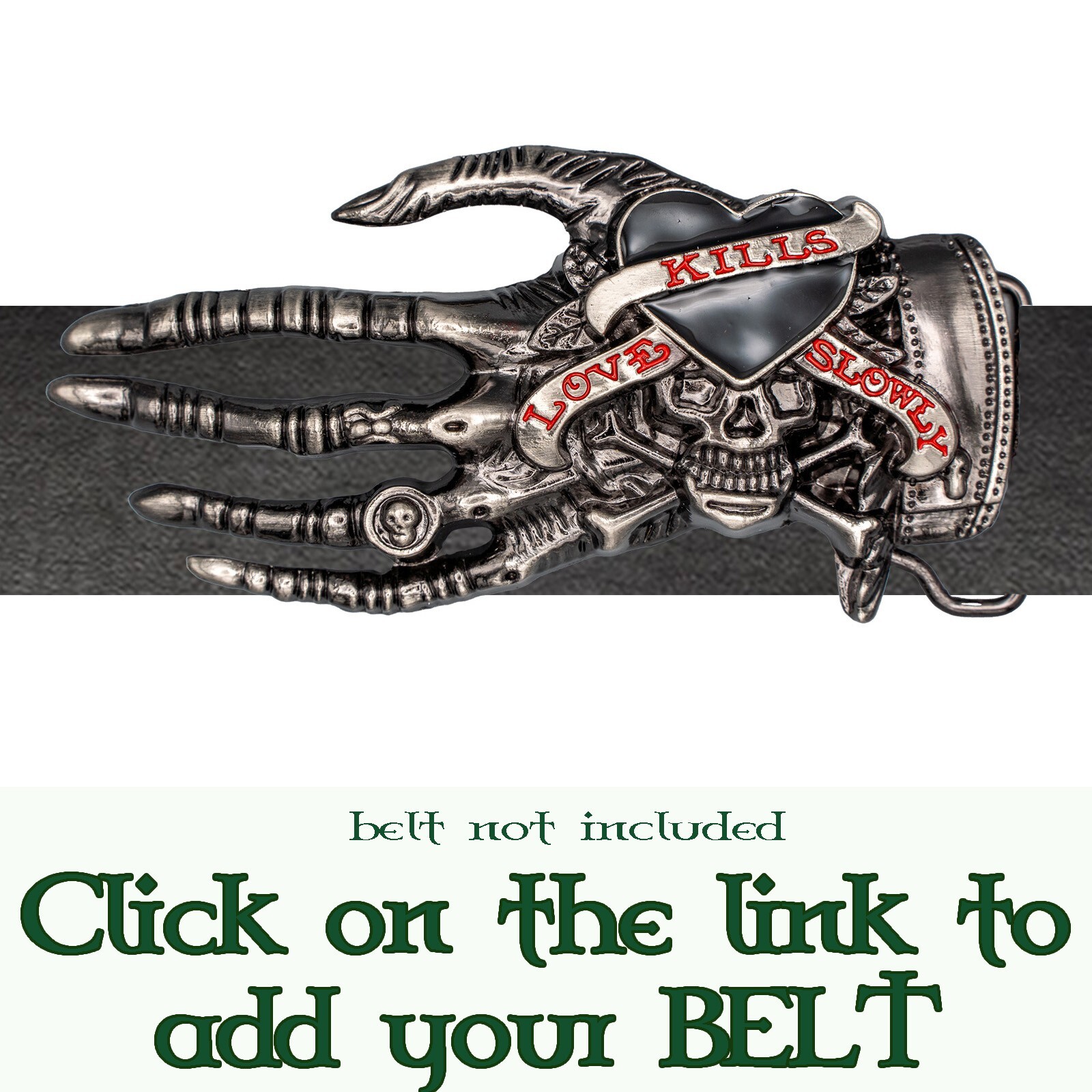 Skeleton Hand Metal Belt Buckle Biker Gothic Vampire Goth Pirate Skull Halloween