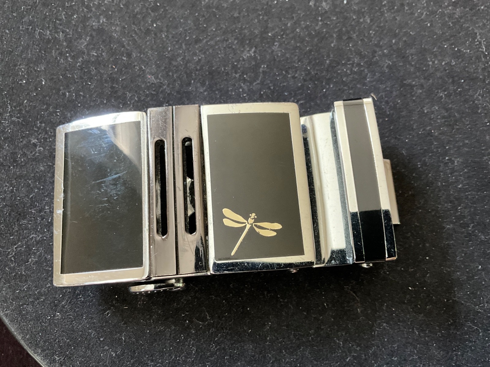 Red DragonFly Automatic Slide Buckle Replacement Rectangle Ratchet Belt Buckle