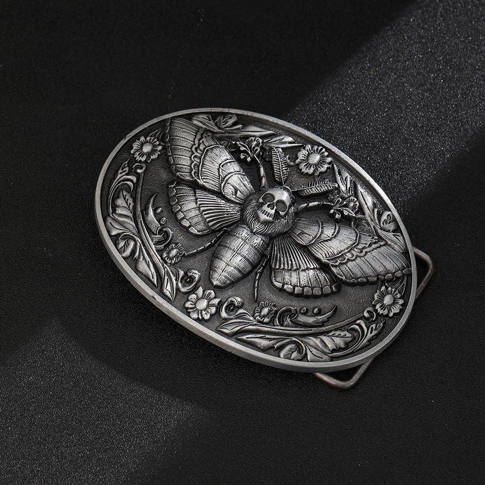 HLYMPONY Western Cowboy Vintage Rodeo Skull One Size Fits Most, 1# Grey Moth