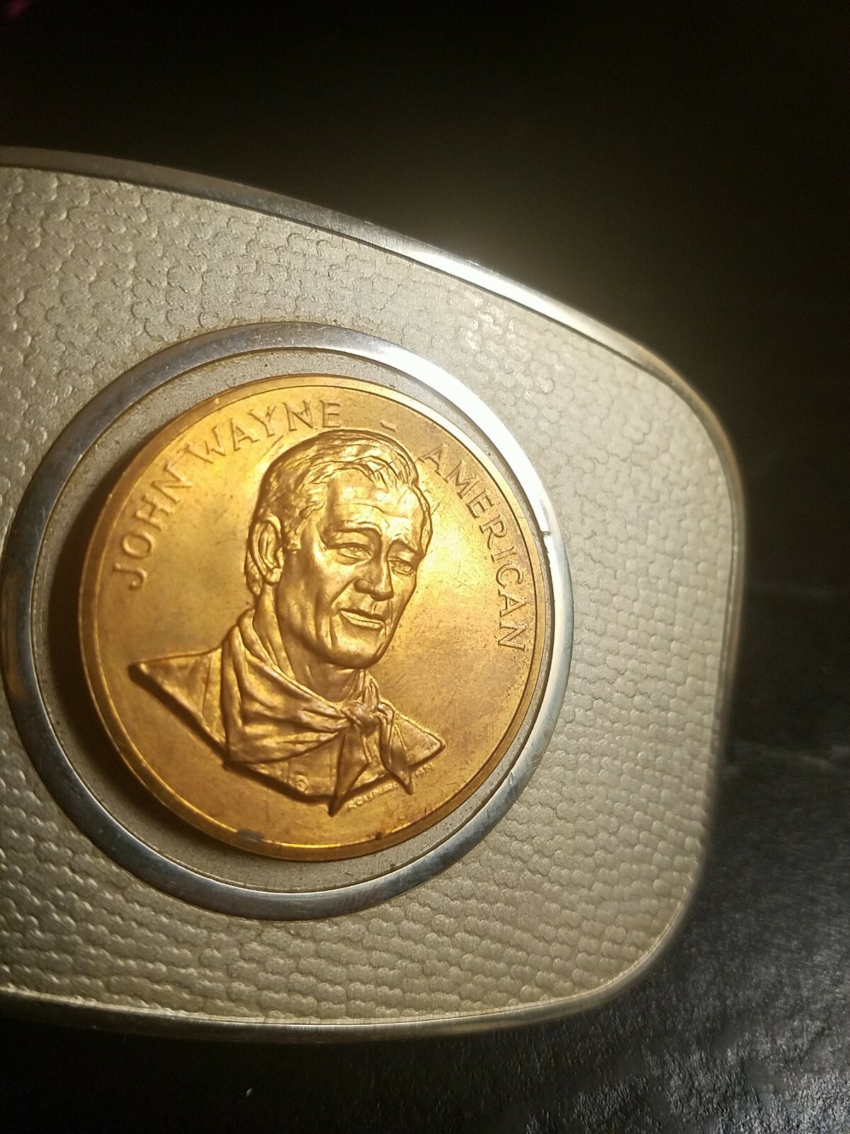 John Wayne Belt Buckle Solid Metal Western Collector