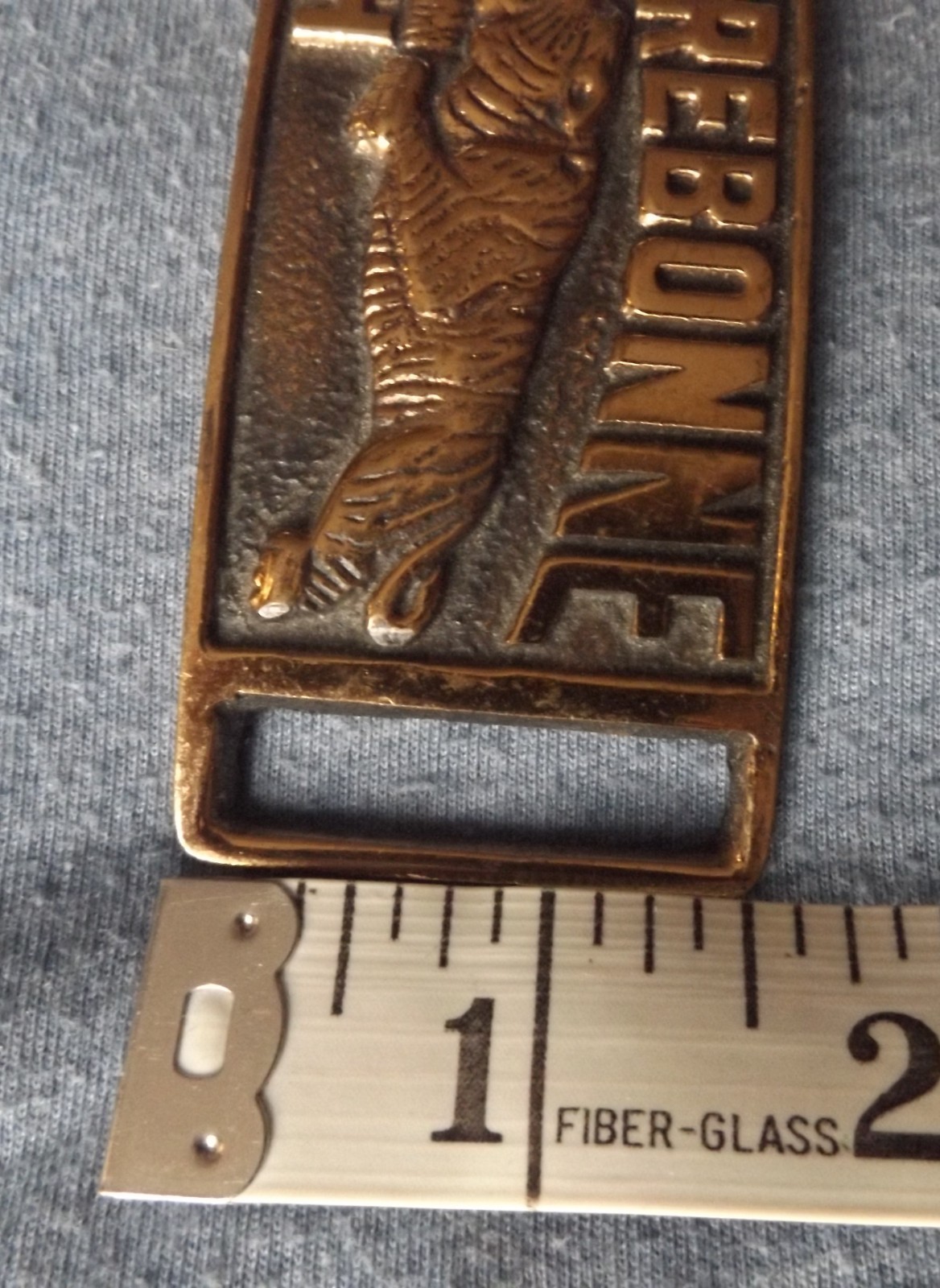 VINTAGE TERREBONNE HIGH SCHOOL BRASS BUCKLE « GO TIGERS » HOUMA,LOUISIANA