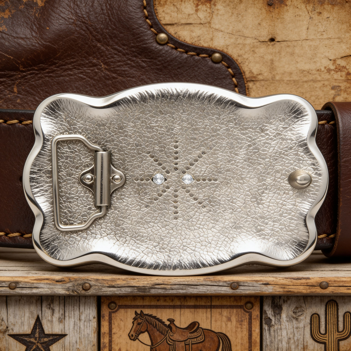 Western Cowboy Belt Buckle Longhorn Bull Silver Gold Tone Rodeo Fits 1-1/2&Prime; Belt