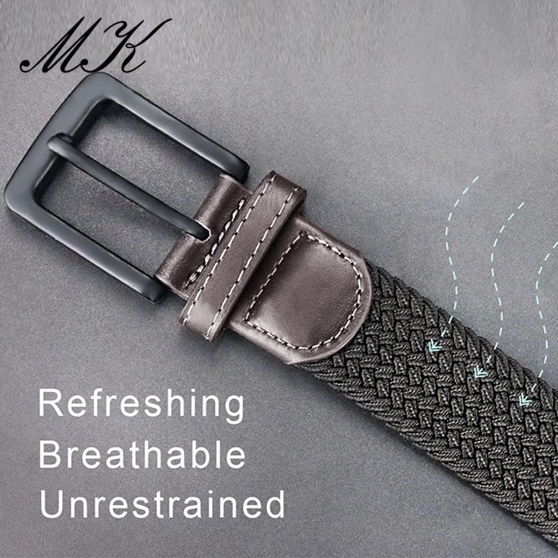 MaiKun Men&rsquo;s Canvas Tactical Belt Military Web Belt Elastic Metal Buckle Jeans