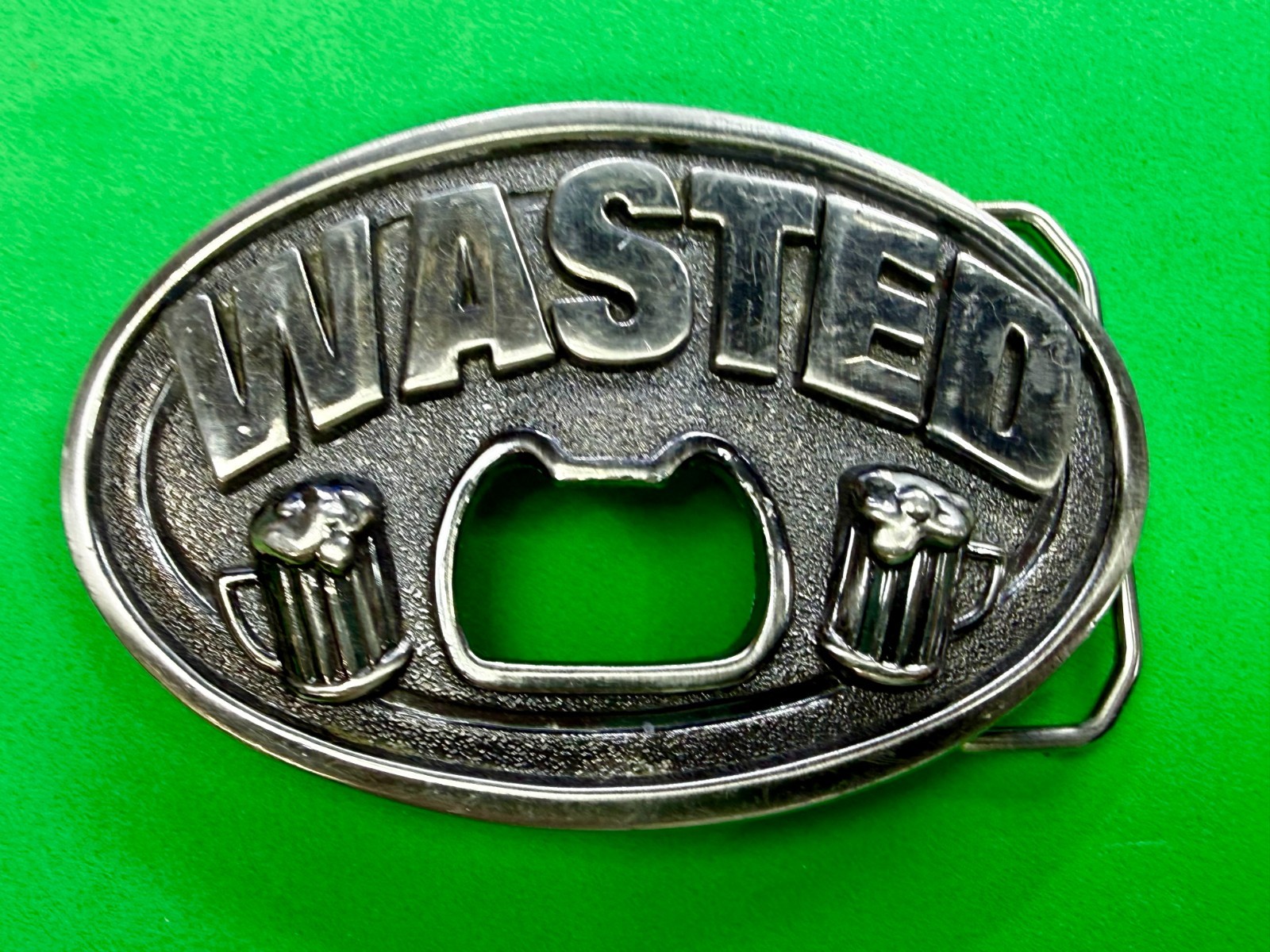 Wasted Beer Drinking Funny Novelty Bottle Opener Bar Tavern Belt Buckle