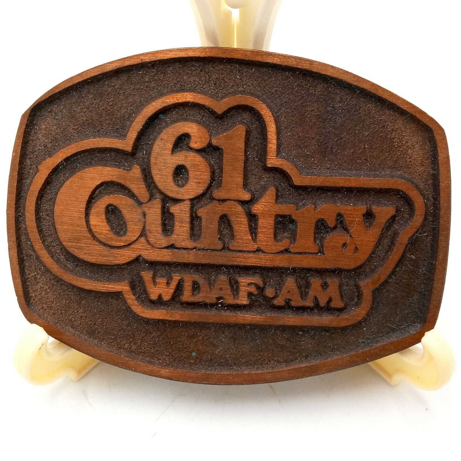 Radio Station Belt Buckle 61 Country WDAF AM Vintage Music Musician Western