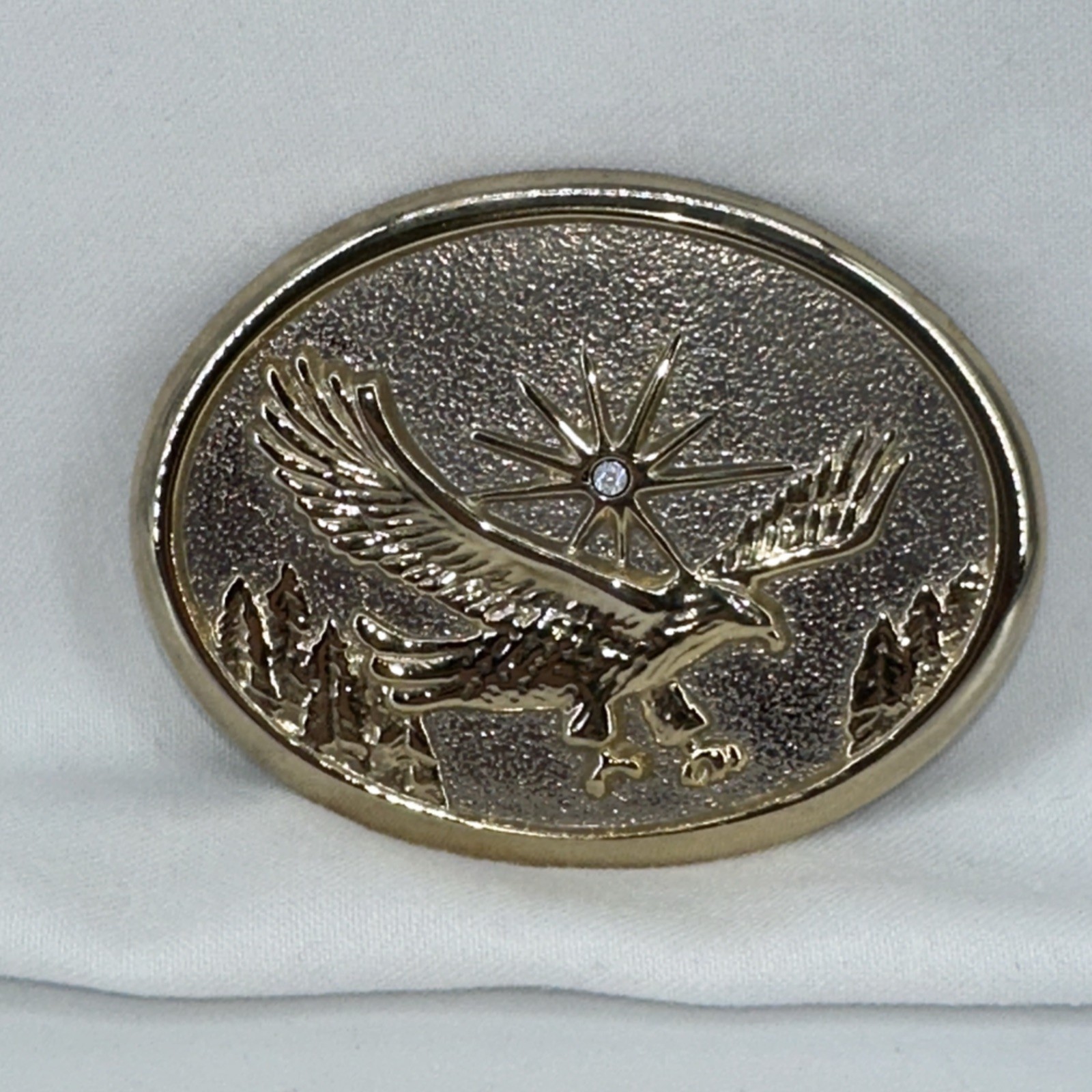 Vintage Belt Buckle Gold & Silver Tone Americana Eagle Western Cowboy Southwest