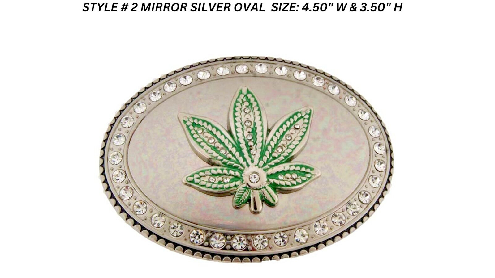 Reggae Rasta Belt Buckle New Men Women Bling Mirror Gray Metal Bling Fashion