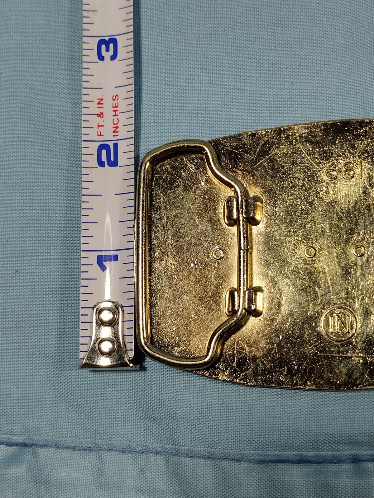 Vintage Yellow Jacket Specialist Belt Buckle Oil Drilling RN# 681 Gold Color
