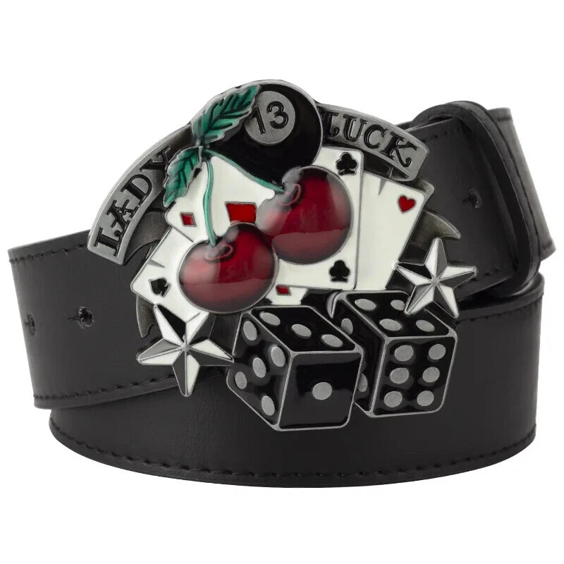 New Gambling Dice Belt Buckle 13 Point Lady Luck Woman Belt Buckle