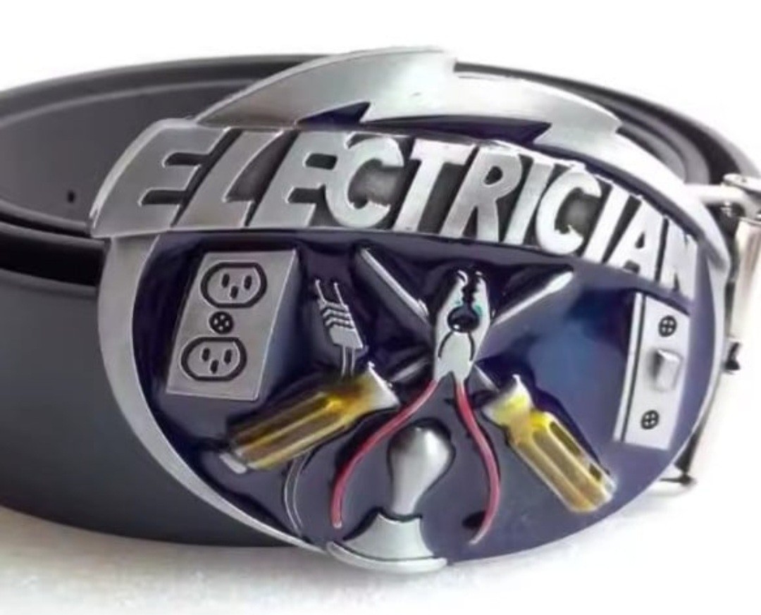 New silver Electrician tool tools Belt Buckle 1.5 in Metal More Trades Available