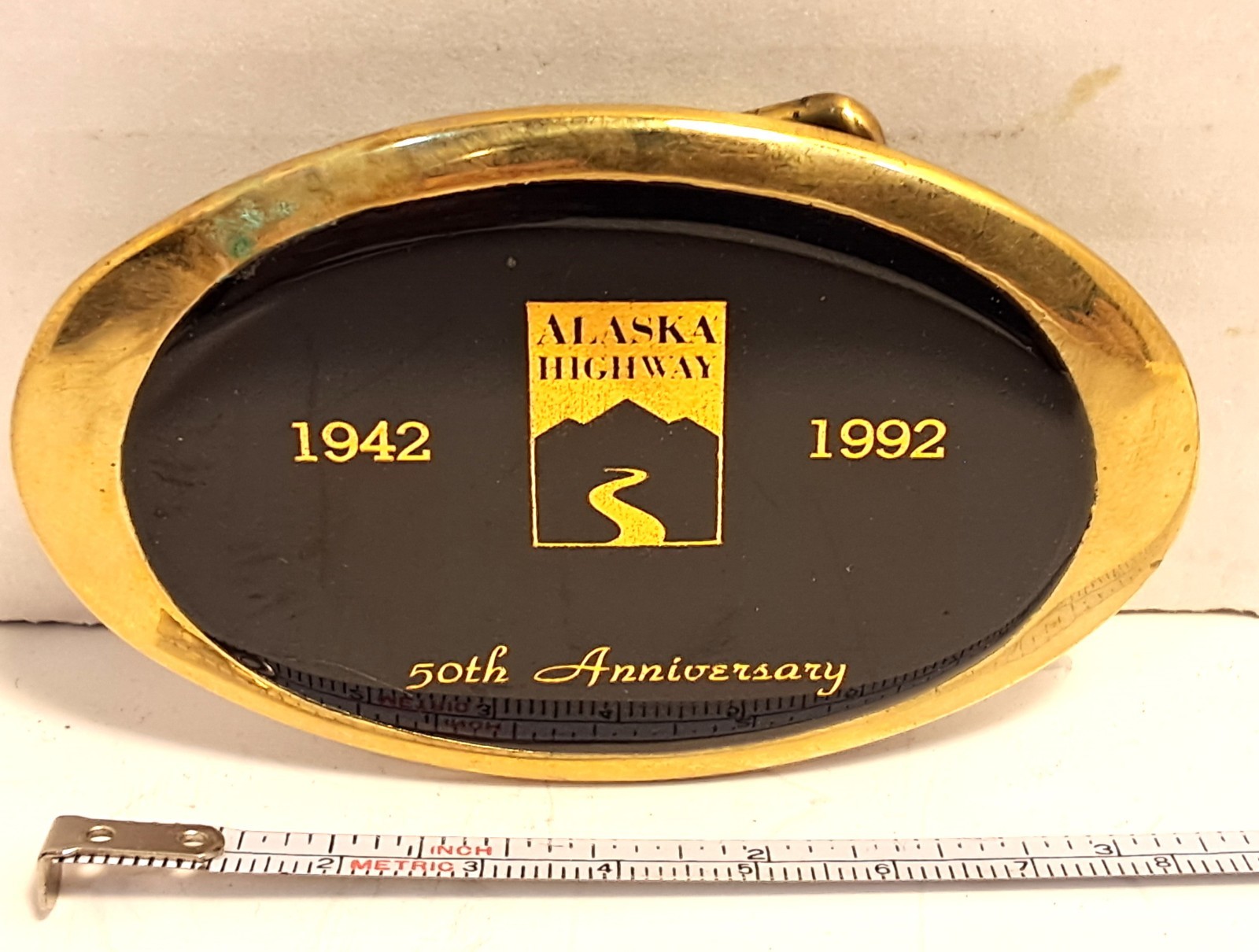 Alaska Highway 1942-1992 50th Anniversary belt buckle