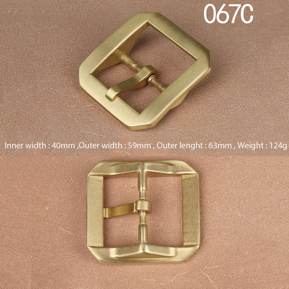 Octagonal Solid Brass Pin Belt Buckle For Men Women Leatherwork Craft DIY 4CM