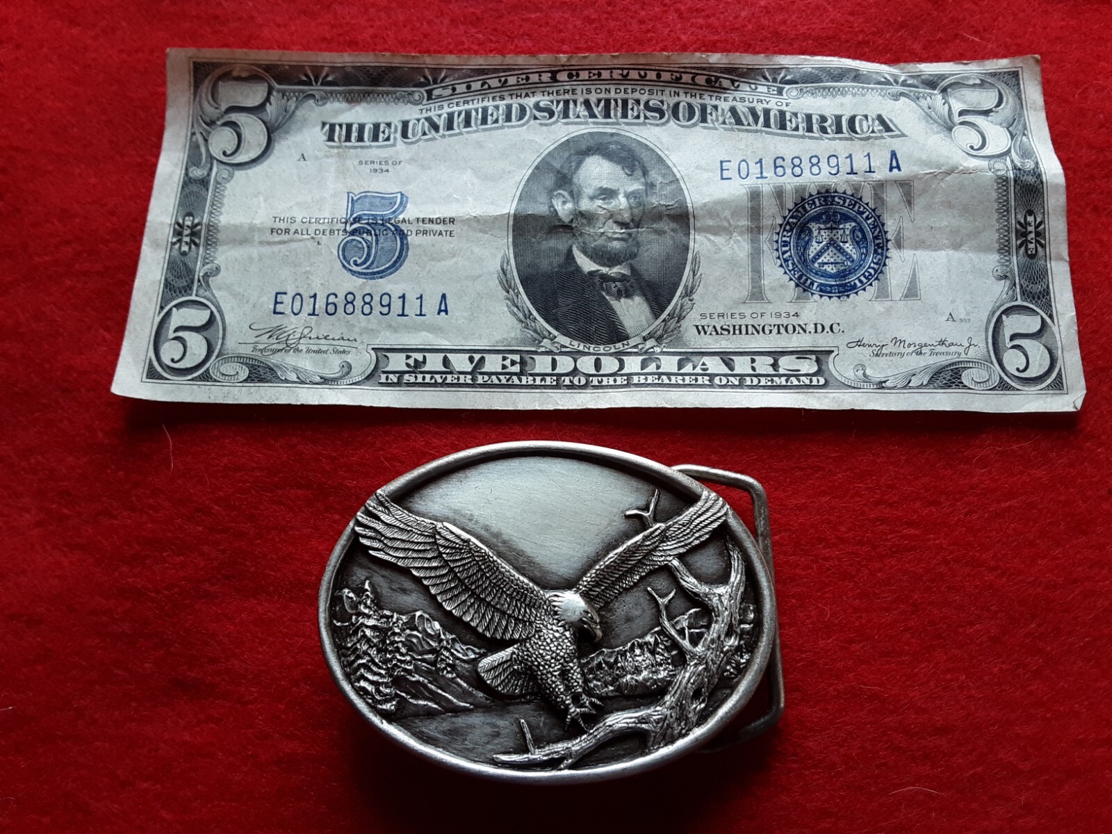 PEWTER BELT BUCKLE, « EAGLE » 3-D DESIGN, SISKIYOU-BERGAMOT USA, MAN-0724*08414