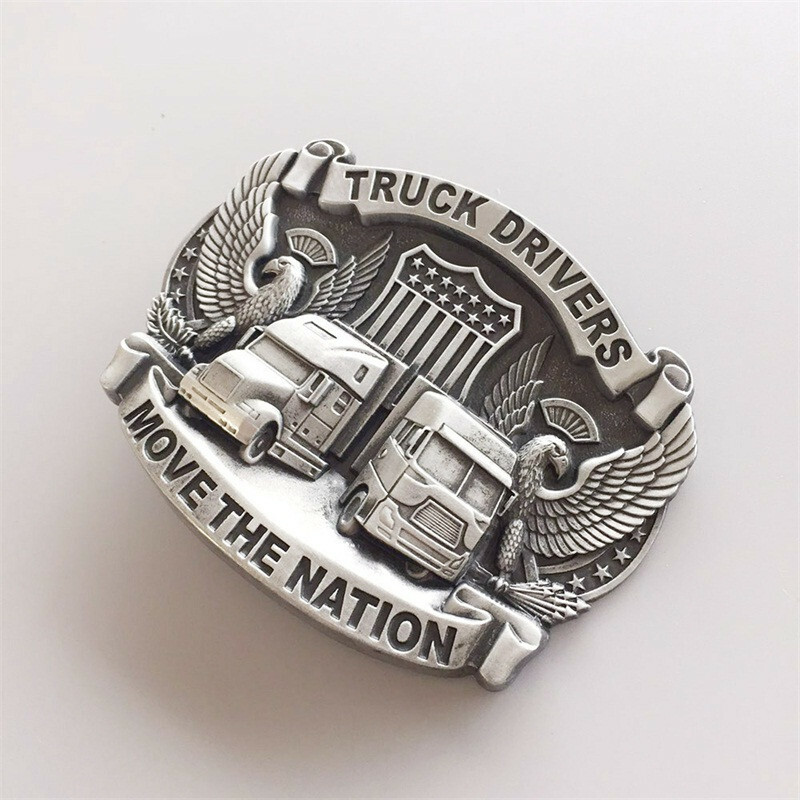 Antique Silver Truck Driver Belt Buckle Gurtelschnalle also Stock in US
