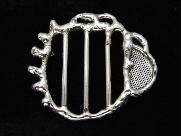 QK11176 *NOS* REALLY COOL **ABSTRACT ARTWORK** STAINLESS STEEL BELT BUCKLE