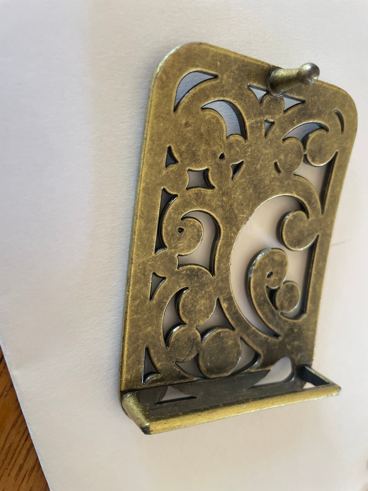 Vintage Handmade Brass Belt Buckle Brutalist Floral Swirl Western Snap On Style