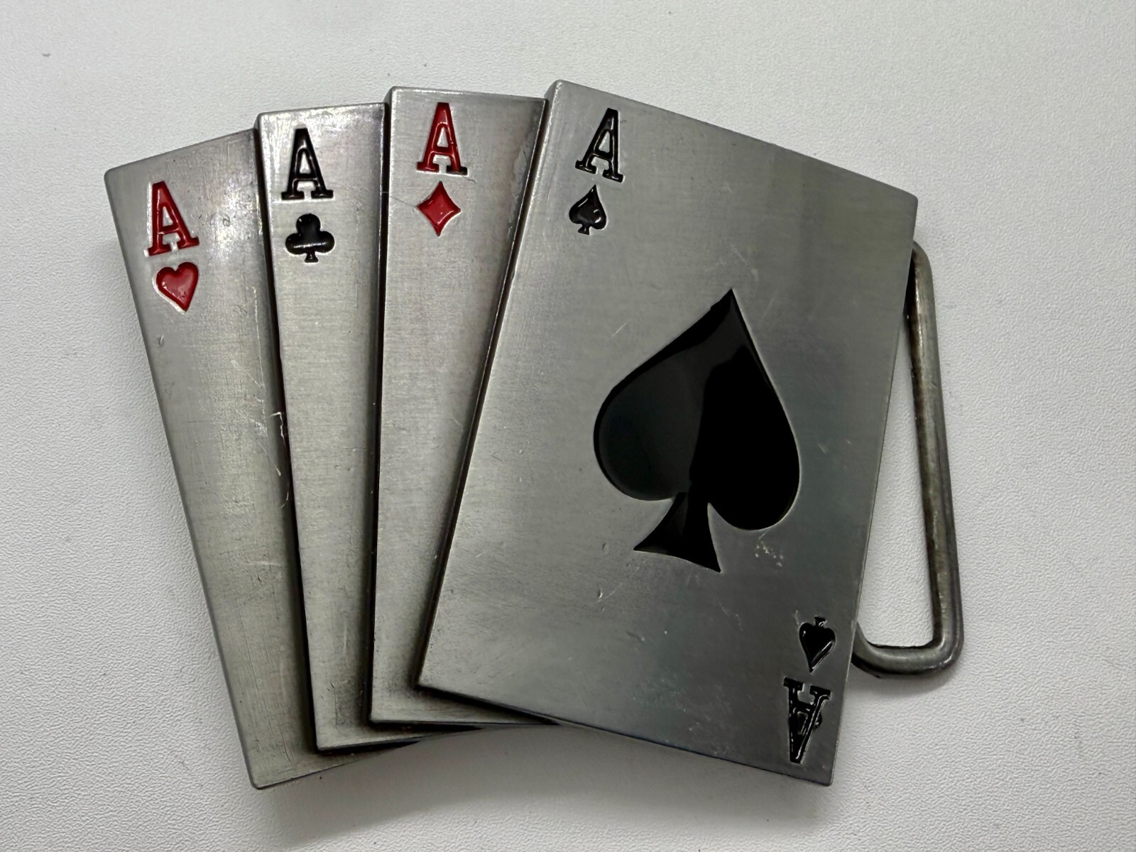Poker Hand Four Aces – New Cutout Vegas Vibe Gambling Hand Belt Buckle
