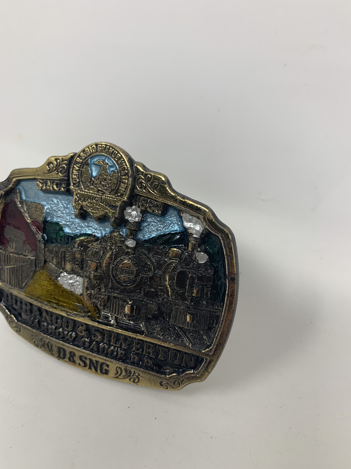D&SNG Made in USA Durango and Silverton Narrow Gauge Railroad Train Belt Buckle