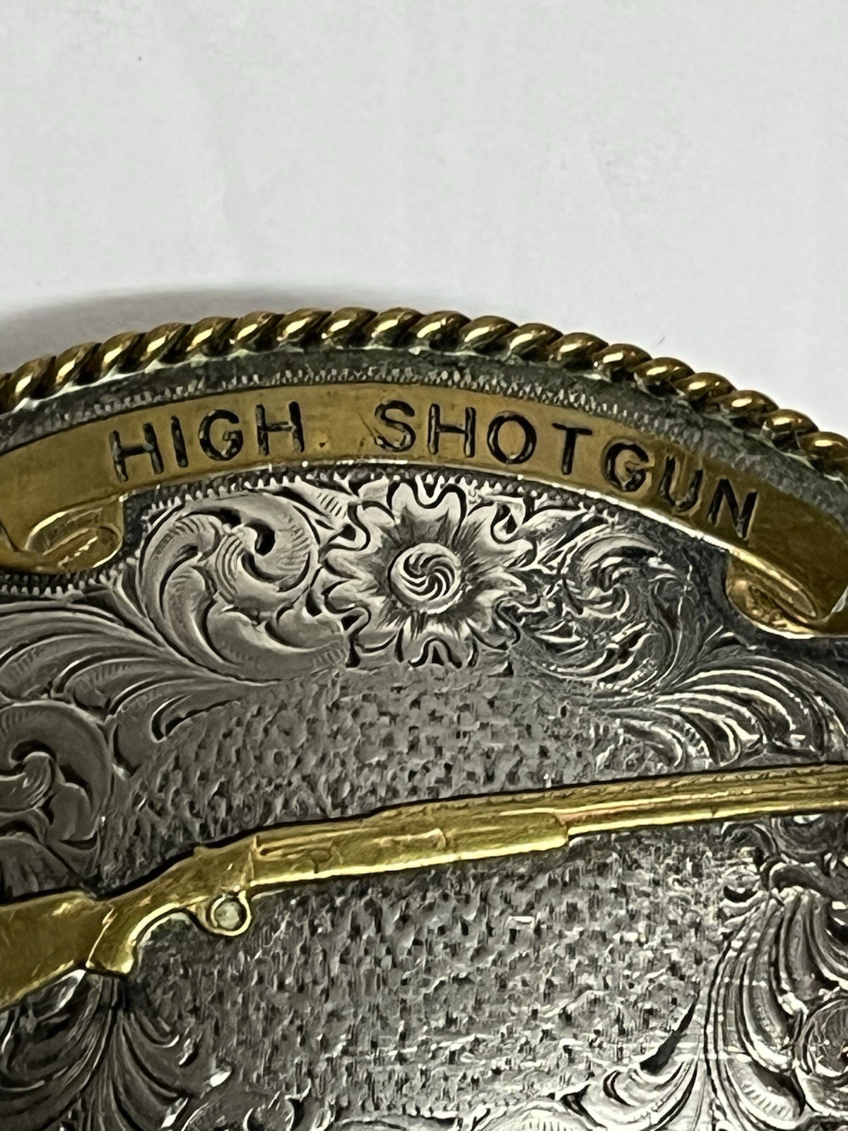 Vintage 1987 Trophy Belt Buckle High Shotgun Montana Silversmith Dick Davis