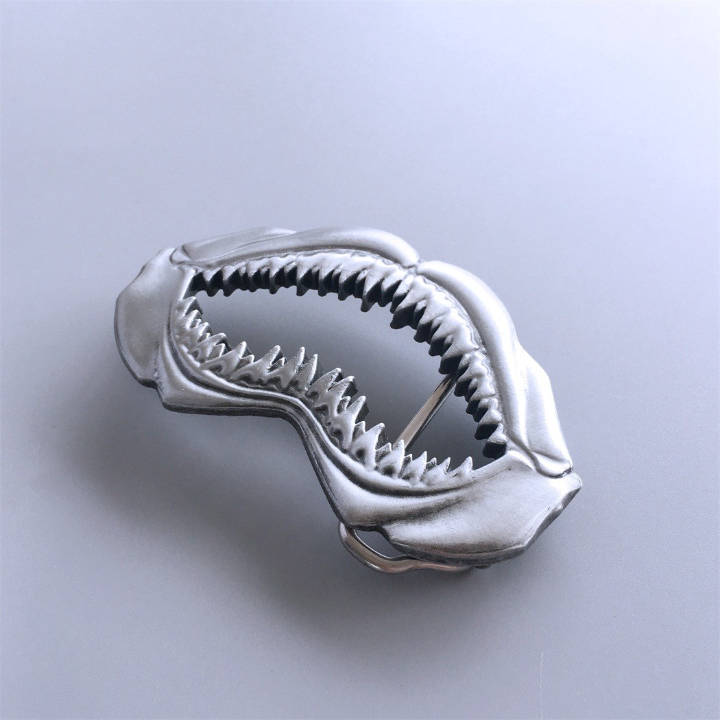 Vintage Style Sculpting Shark Teeth Belt Buckle Gurtelschnalle also Stock in US