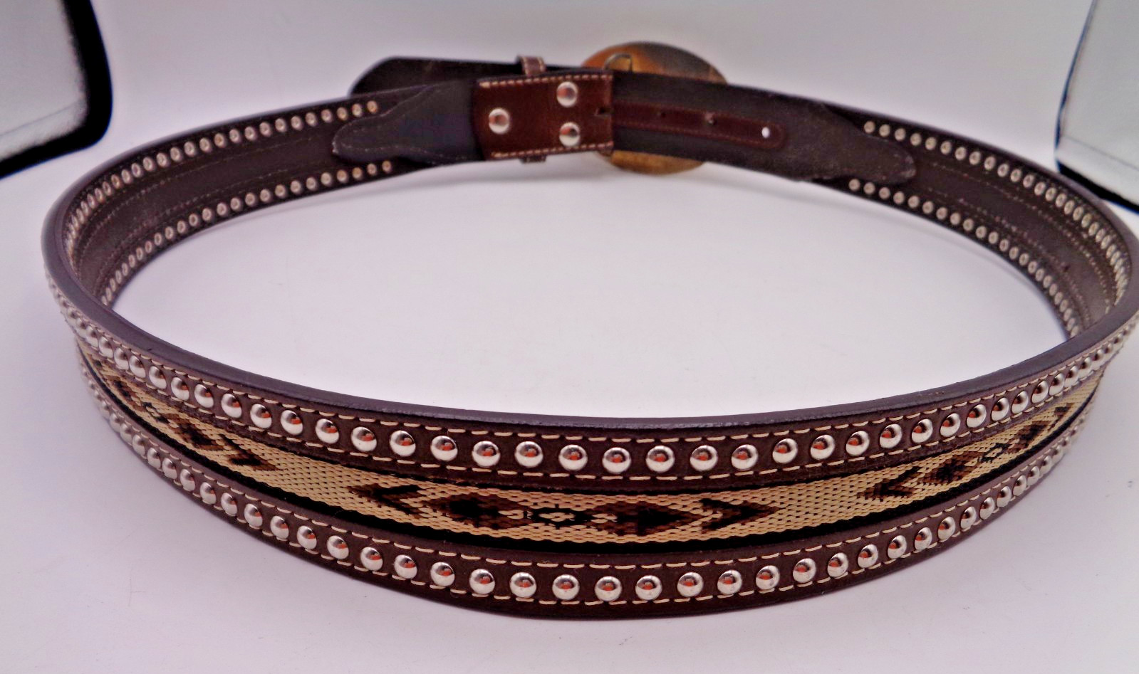 NOCONA BELT + BUCKLE – NORTH CAROLINA – FIRST IN WINGS – Made In USA – Size 38