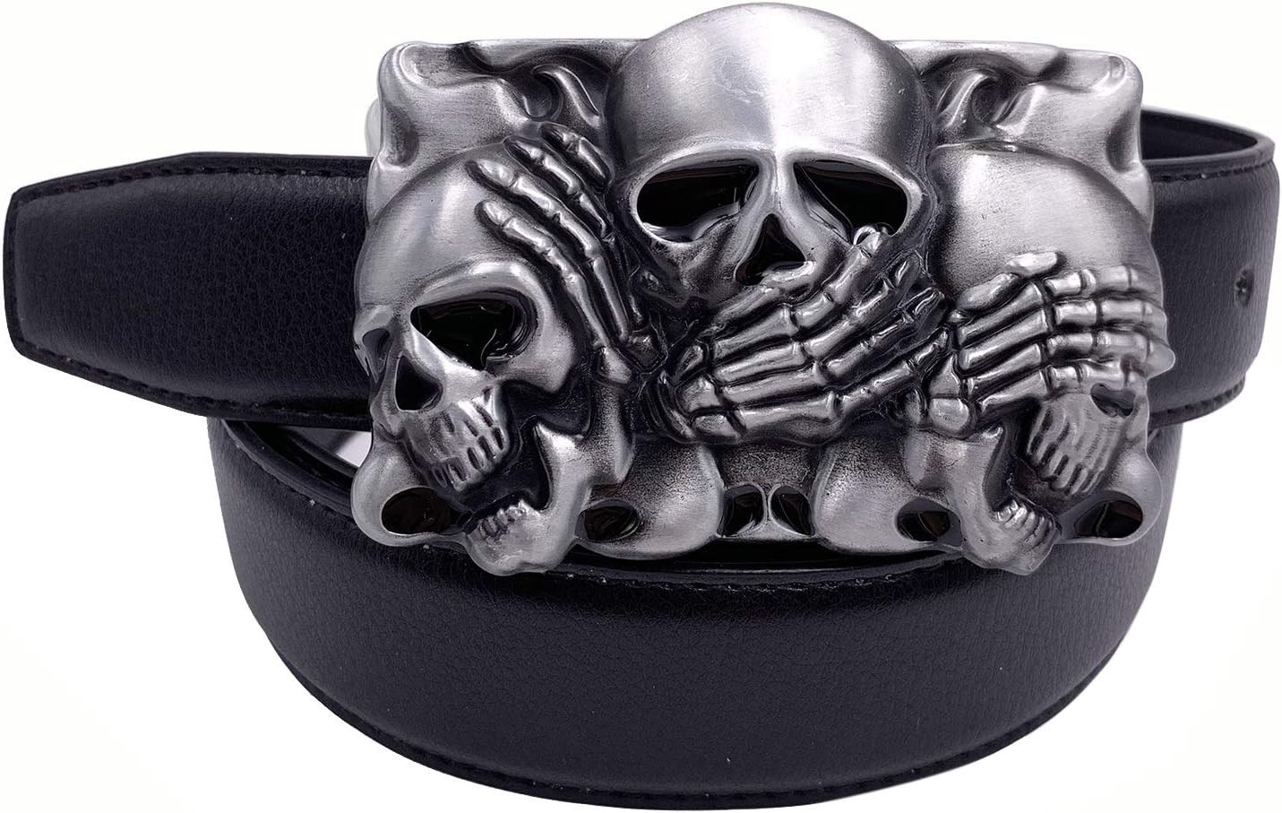Skull Head Belt Buckle for Mens Western Cowboy