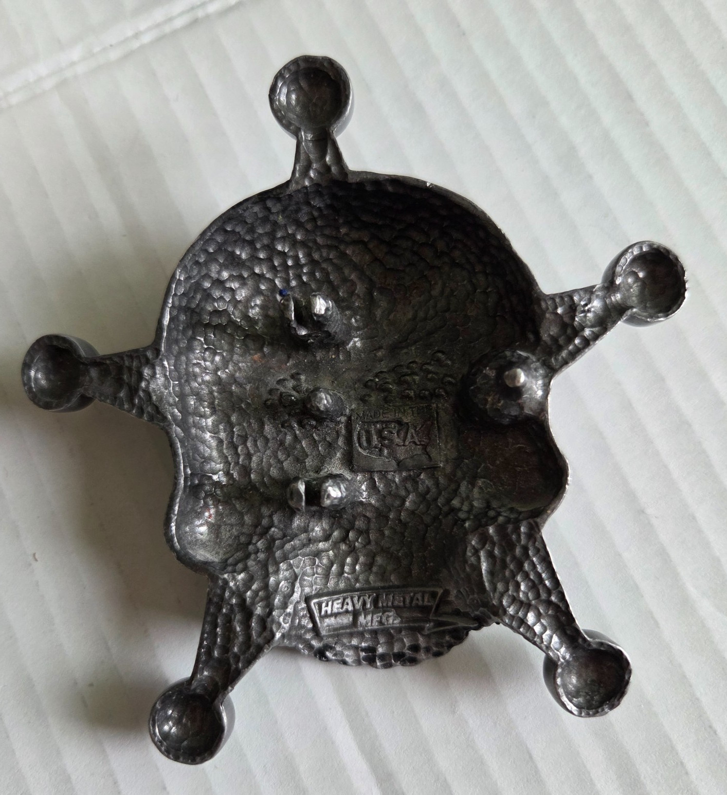 Heavy Metal Mfg. USA Skull 5 Point Star Pirate Belt Buckle 3D Biker Rock Grunge