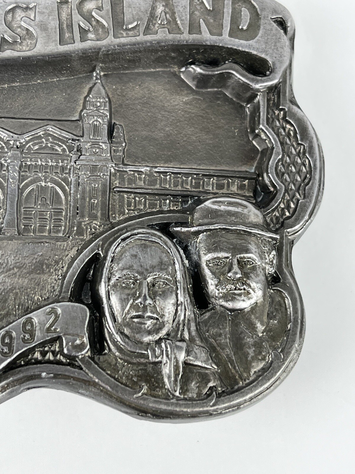 Ellis Island 100 Year Commemorative Belt Buckle Vintage 1992 #797 USA made