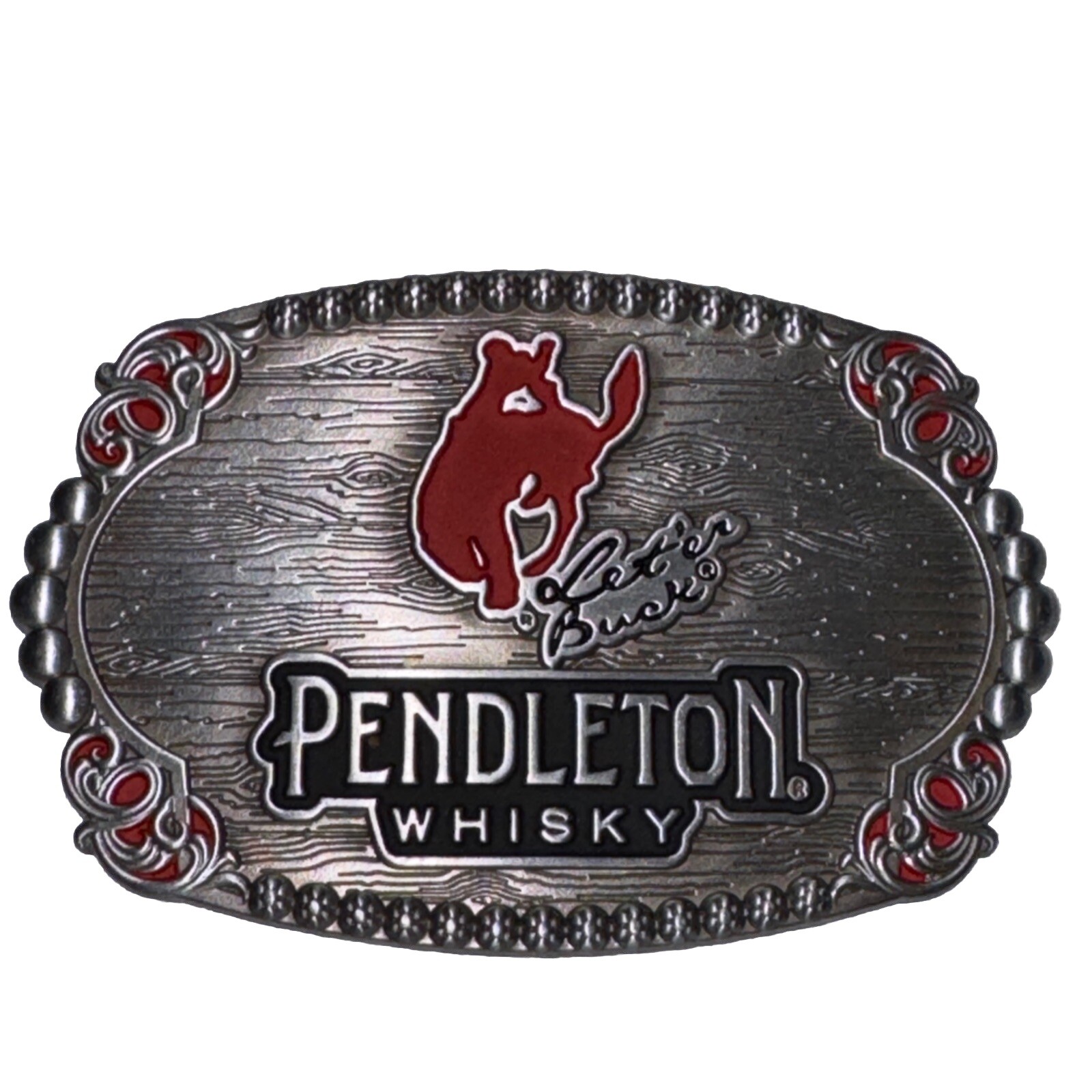 PENDLETON WHISKY Belt Buckle Montana Silversmiths LET&rsquo;ER BUCK PROMO, 2023, NEW
