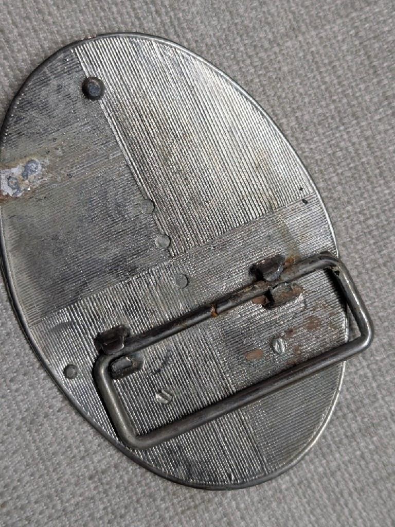 vintage ENGRAVED belt buckle WESTERN metal FLORAL cowboy rodeo