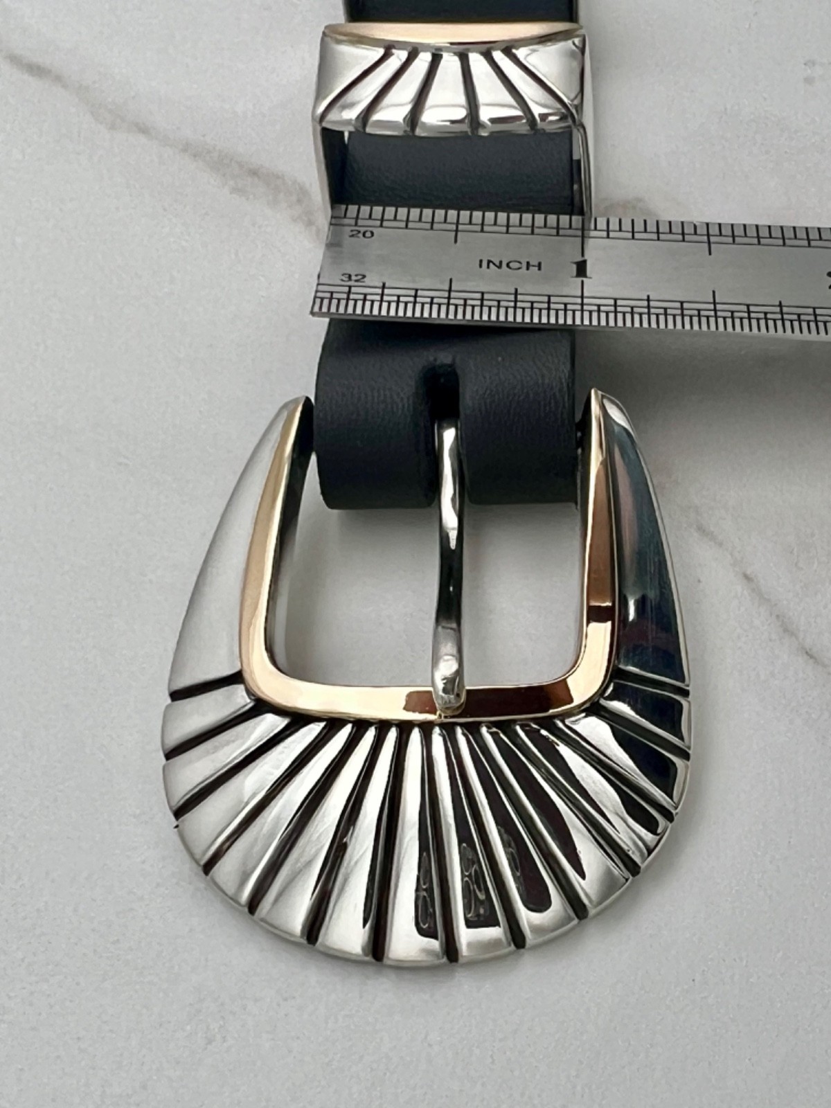 BG Mudd BGM .925 Sterling 14K Gold Tom Taylor Santa Fe 1” buckle set