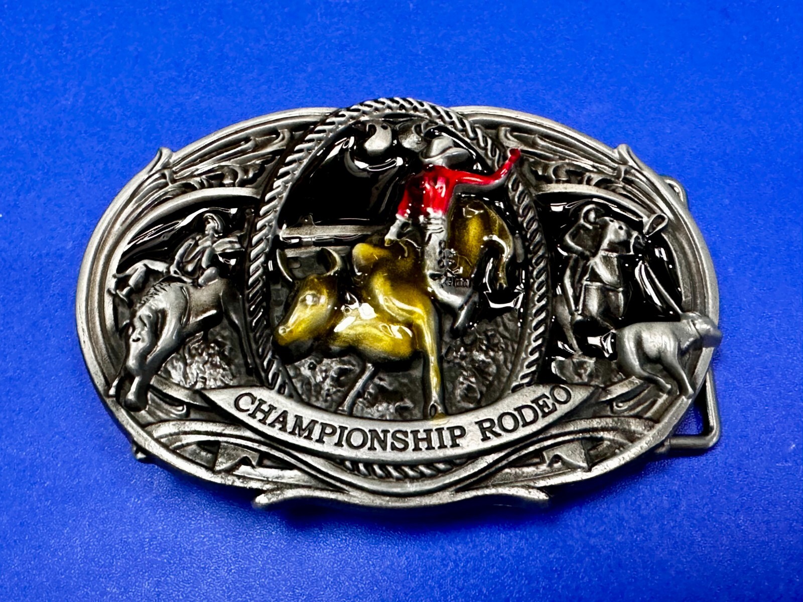Championship Rodeo Bull Riding Rider Champion Trophy Award Cowboy Belt Buckle