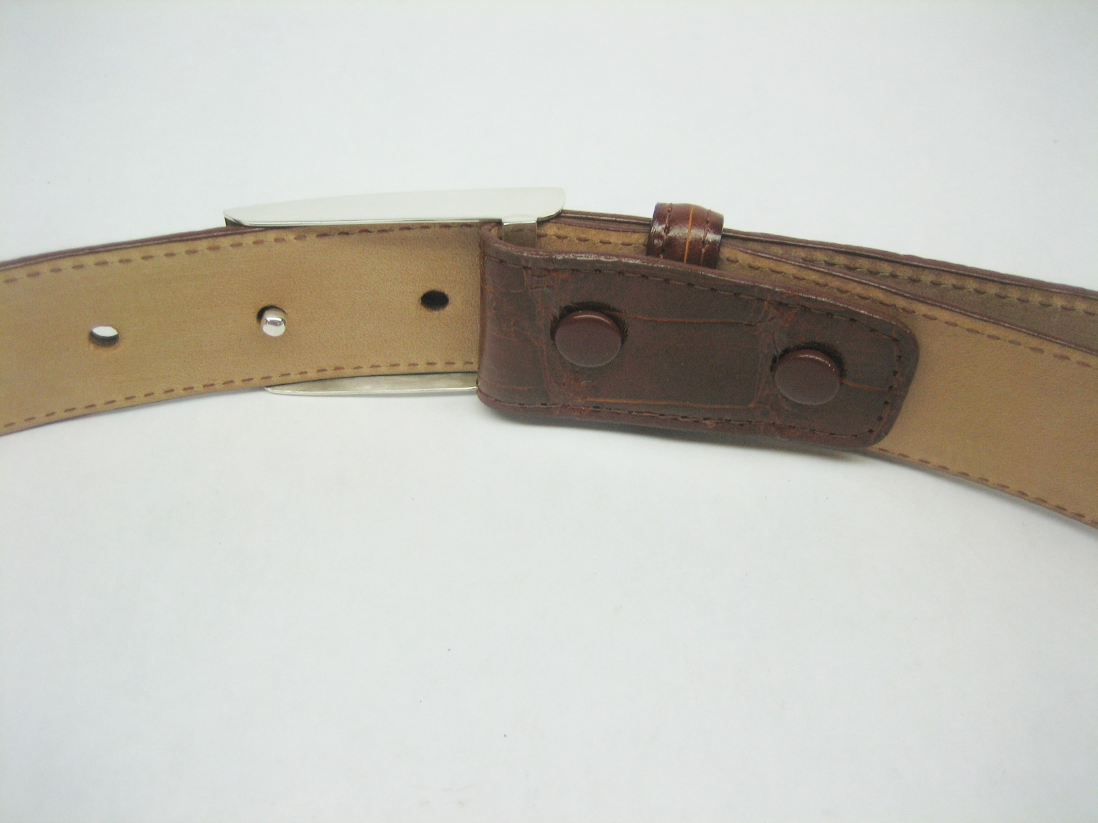 Sterling silver 925 buckle w/30 MM Genuine Alligator belt size 32 to 44 U.S.A.